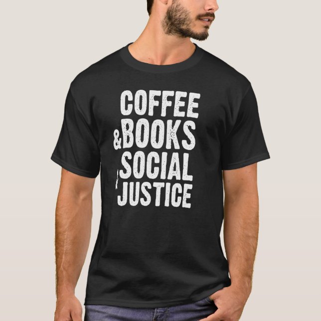 T-shirt Café Books Justice sociale (Devant)