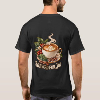 T-shirt Café botanique 'Brewed for Joy' impression au dos