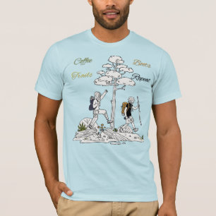 T-shirt Café, Bottes, Sentiers, Répéter - La vie du randon
