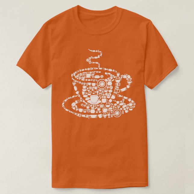 T-shirt Café brassé vapeur Java Photo Mosaic Cup Sau (Design devant)