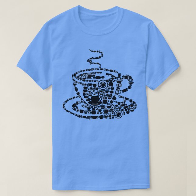 T-shirt Café brassé vapeur Java Photo Mosaic Cup Sau (Design devant)