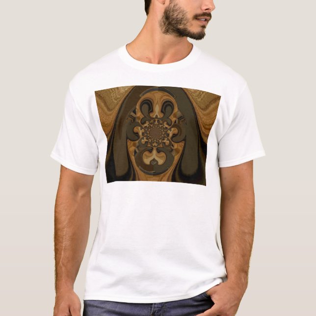 T-shirt Café Brown Flux Kaleidoscope Art Imprimer (Devant)