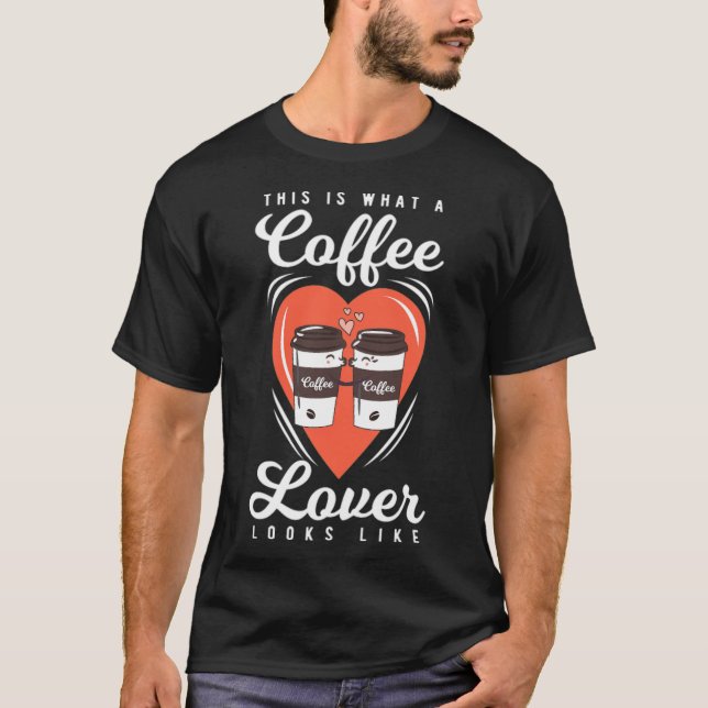 T-shirt CAFÉ cadeau chat noir (Devant)