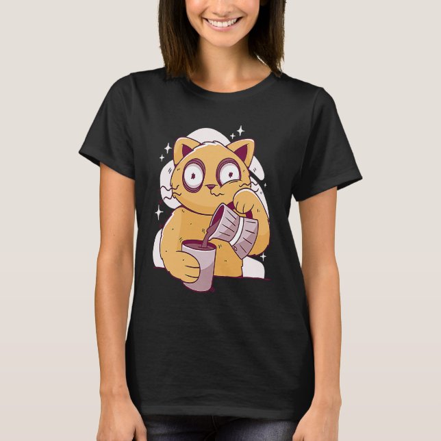 T-shirt Café Café Chat endormi 3 (Devant)