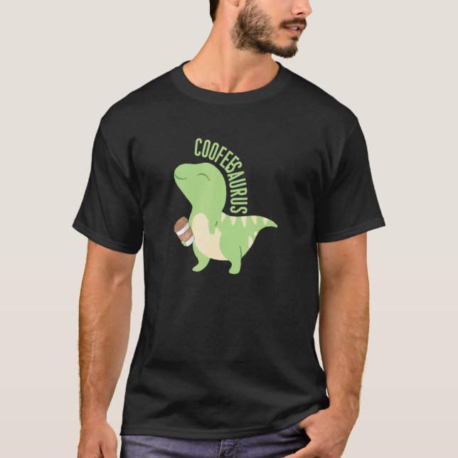 T-shirt Café Café Dinosaure Cute Dino Caffeine L (Devant)