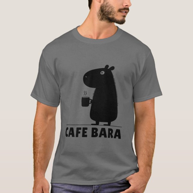 T-shirt Café Capybara Café Bara Drôle Capy Mignon Capybara (Devant)