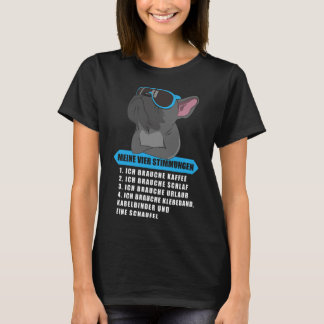 T-shirt Café Carlin Chien Mon quatre humeur Dormir Morgenm