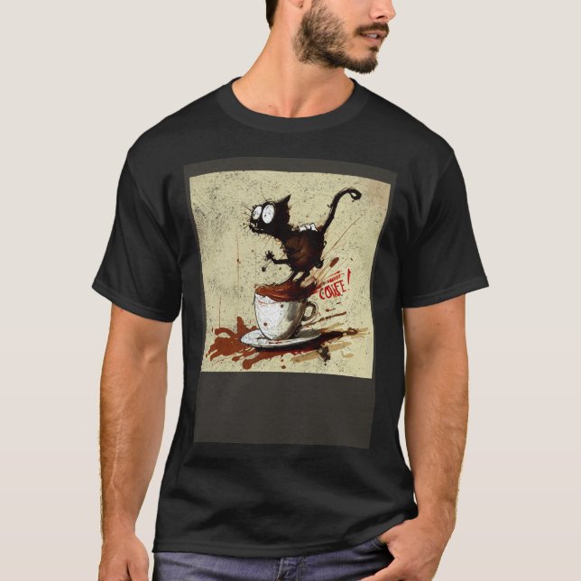 T-shirt Café Cat Attack (Devant)