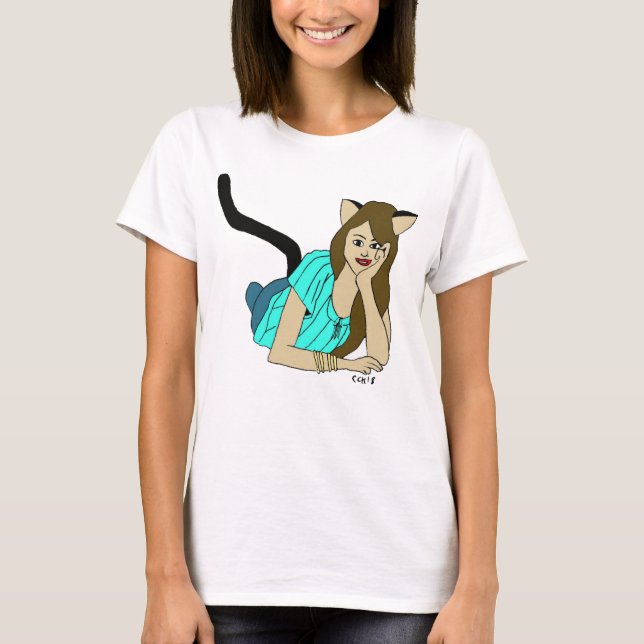 T-shirt café catgirl (Devant)