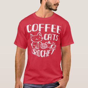 T-shirt Café Cats amp Crochet Animal Noir Caffeine Esps
