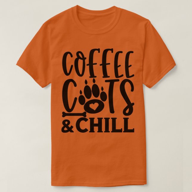 T-shirt Café Chat Et Chill Chat Lady Kitty Chats Kitty Lo (Design devant)