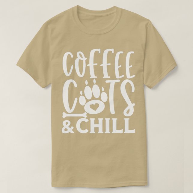 T-shirt Café Chat Et Chill Chat Lady Kitty Chats Kitty Lo (Design devant)