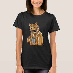 T-shirt Café Chat Grincheux Matin Léopard Barista Café