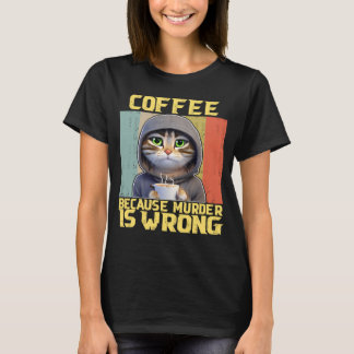 T-shirt café chat paresseux parce que mal kitty 2