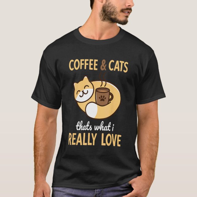 T-shirt Café & Chats Chat Drôle (Devant)