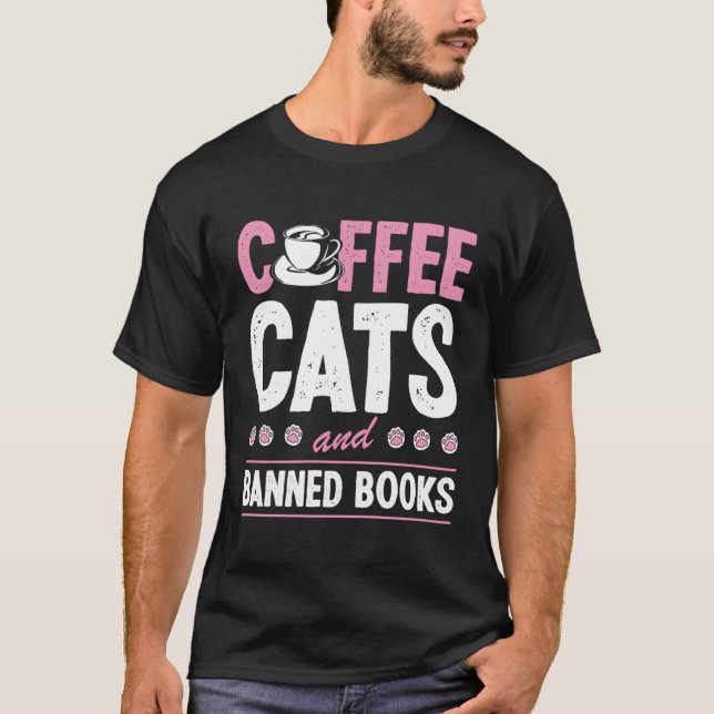 T-shirt Café Chats Et Livres Interdits Littéraire Chat Mam (Devant)