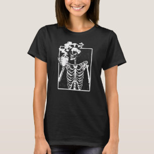 T-shirt Café chaud Boire Squelette Déplaisant Halloween Re