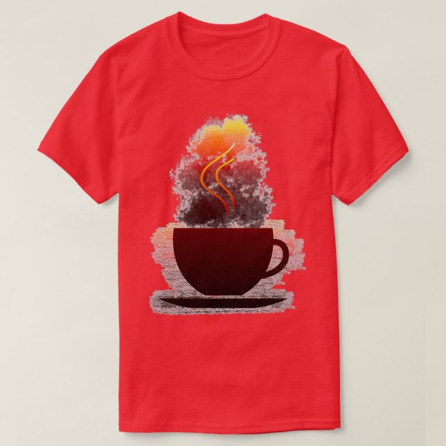 T-shirt café chaud dans une tasse de café chaud 3 (Design devant)