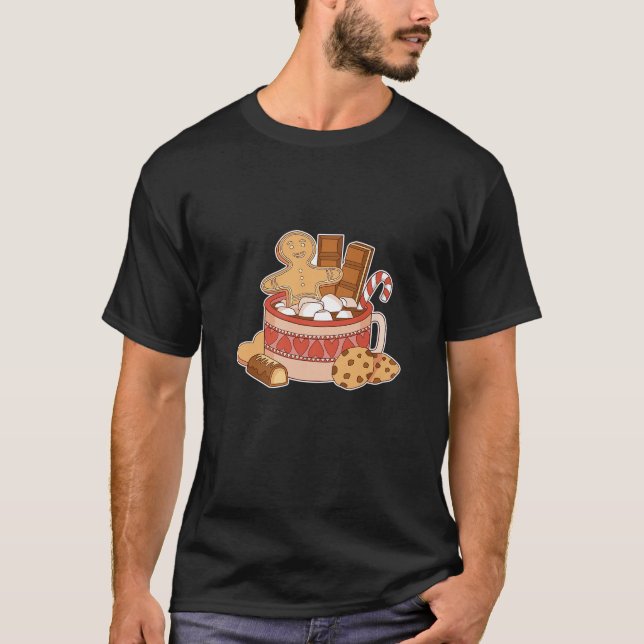 T-shirt Café Chocolat Marshmallow Cookie Noël Cosy (Devant)