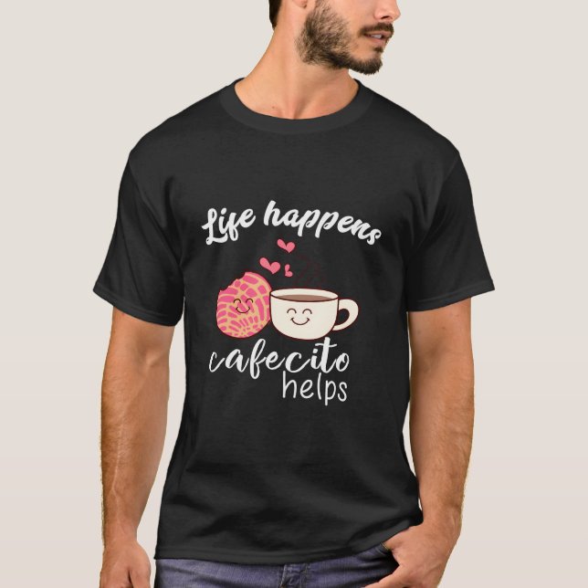 T-shirt Cafe Conchas Spanish Pun Coffee (Devant)