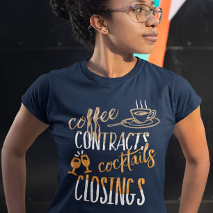T-shirt Café Contrat Cocktails Fermeture Immobilier