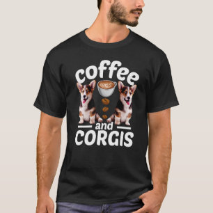 T-shirt Café Corgi Chien Et Corgi