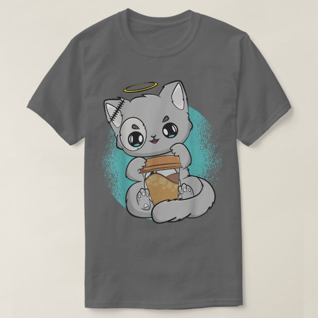 T-shirt Café Cute Yami Kawaii Chibi Anime Neko Paste (Design devant)