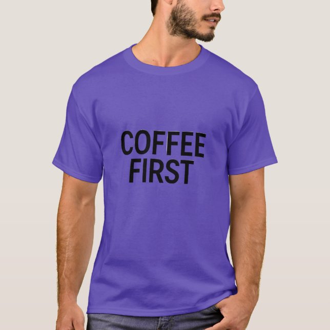T-shirt Café d'abord minimalypographyee fille (Devant)
