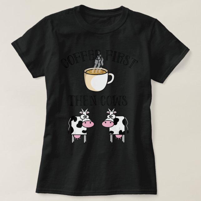 T-shirt Café D'Abord, Puis Vaches.png (Design devant)