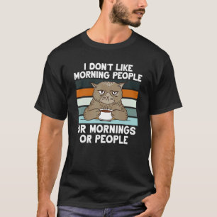 T-shirt Café de chat Je n'aime pas les gens du matin Sarca