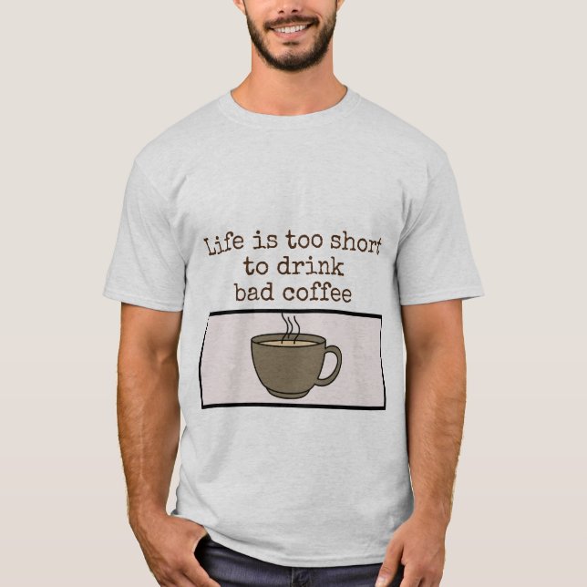 T-shirt café de chemise pour hommes (Devant)