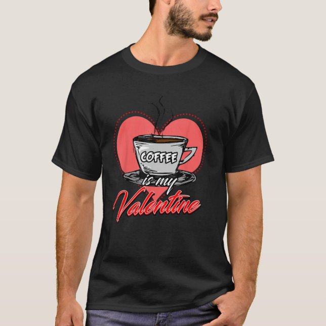 T-shirt Café de coeur est ma Saint Valentin (Devant)