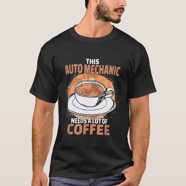 T-shirt Café de mécanicien automobile (Devant)