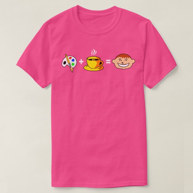 T-shirt Café de peinture heureux (Design devant)