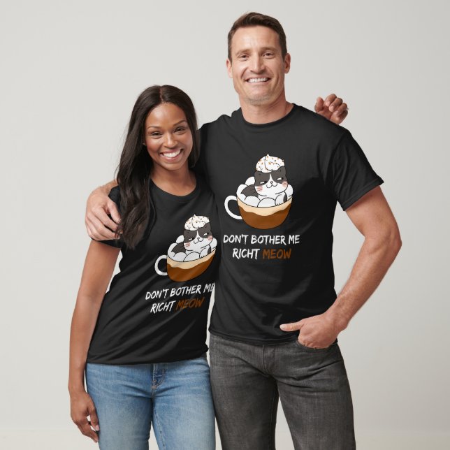 T-shirt Café drôle et Amoureux de les chats ne me dérangen (Unisexe)