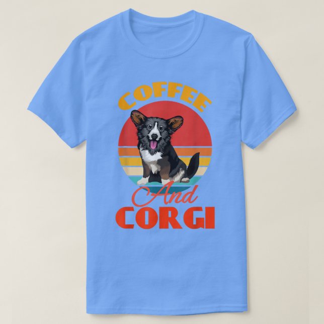 T-shirt Café Drôle Et Cardigan Welsh Corgi Amoureux des ch (Design devant)