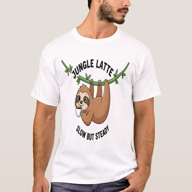 T-shirt Café du matin de paresseux (Devant)