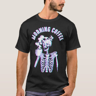 T-shirt Café du matin Goth Esthétique Squelette Emo Egirl