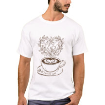 Café élégant Cœur Latte Art - Amour de caféine Des