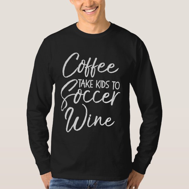 T-shirt Café Emmener les enfants au football Vin Chemise D (Devant)