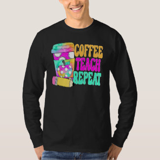 T-shirt Café Enseigner Répéter Rétro Enseignant Café Ensei