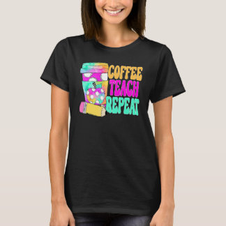 T-shirt Café Enseigner Répéter Rétro Enseignant Café Ensei