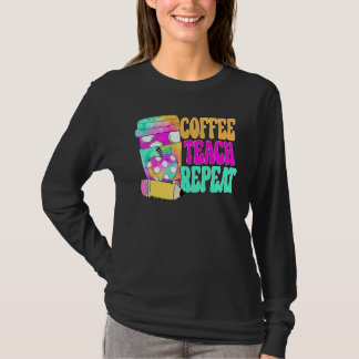 T-shirt Café Enseigner Répéter Rétro Enseignant Café Ensei