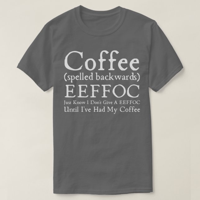 T-shirt Café épelé à l'envers (Design devant)