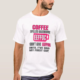 T-shirt Café épelé à l'envers EEFFOC Café du matin