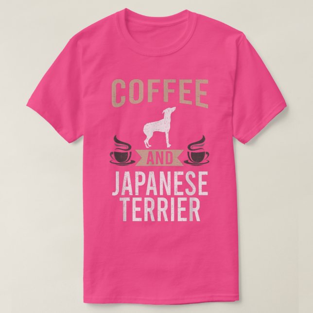 T-shirt Café et Amoureux des chiens japonais Terrier (Design devant)