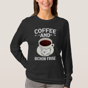 T-shirt Café Et Bichon Frise Cheveux Bouclés Toutou Chiot 