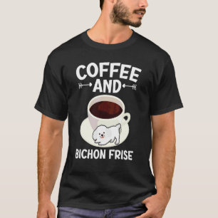 T-shirt Café Et Bichon Frise Cheveux Bouclés Toutou Chiot 