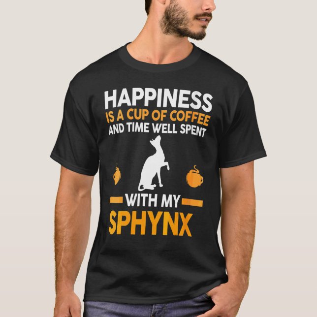 T-shirt Café Et Chat Sphynx (Devant)