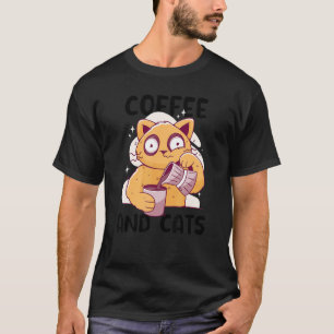 T-shirt Café Et Chats Chat Buvant Du Café Chats Café